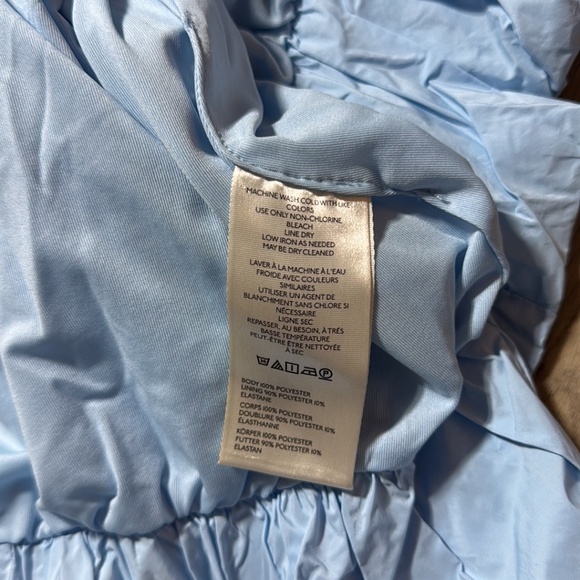 NWT! By Anthropologie Mini Bubble-Hem Skirt in Baby Blue - Size Large 🕶️🥐 - Picture 10 of 10